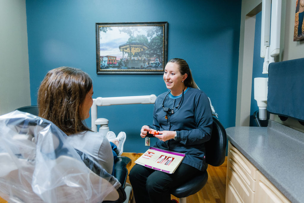 Lobby of Town Square Dental Care dentist office in Oskaloosa, IA